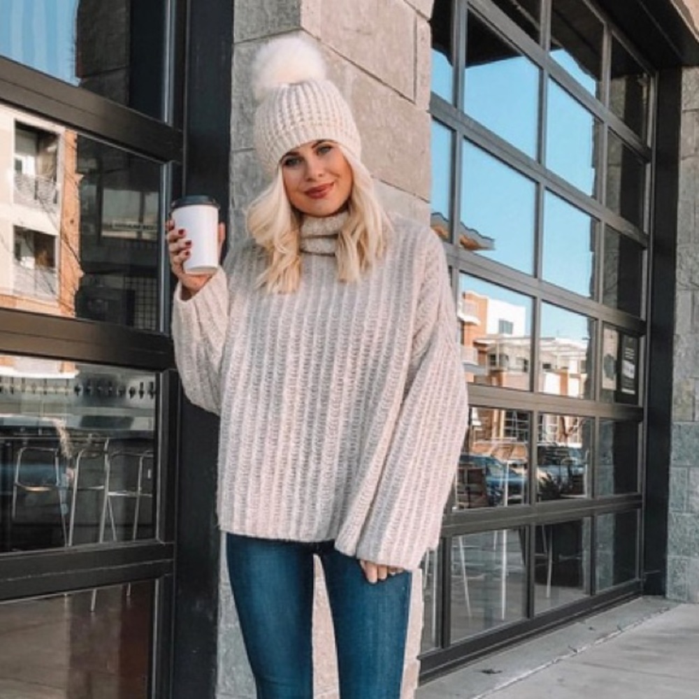 Free People Fluffy Fox Oversize Wool Knit Sweater